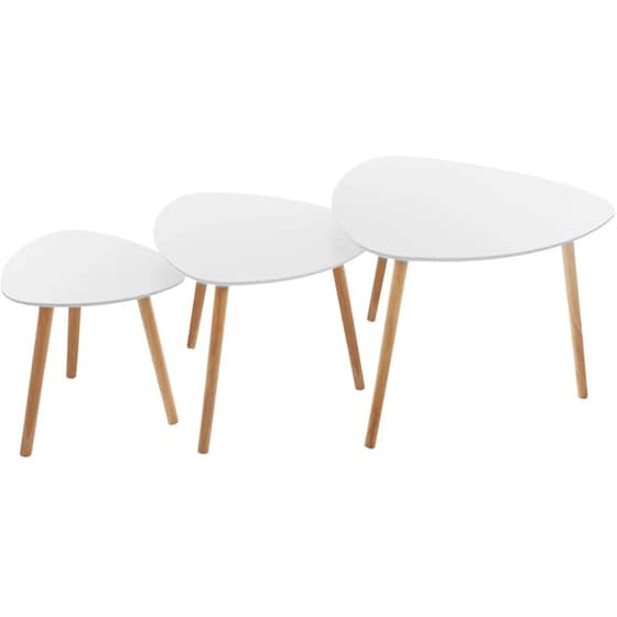 Σετ Τραπεζάκια Σαλονιού Spitishop A-s Mileo 157052a από MDF 3 Τμχ - Λευκά image 0