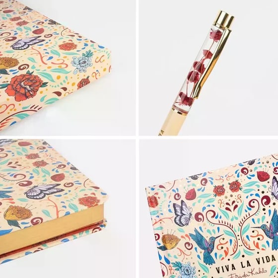 Σετ Δώρου Τετράδιο Frida Kahlo Viva La Vida Premium A5 με Στυλό 96 Φύλλων image 3