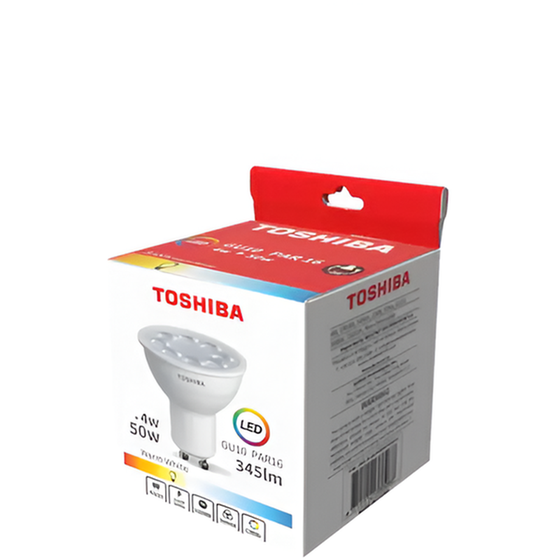 Λάμπα LED Toshiba GU10&nbsp;4W 3000K - Θερμό Λευκό image 0