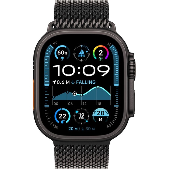 Apple Watch Ultra 2 GPS + Cellular 49mm Black Titanium Case with Black Titanium Milanese Loop - M image 1