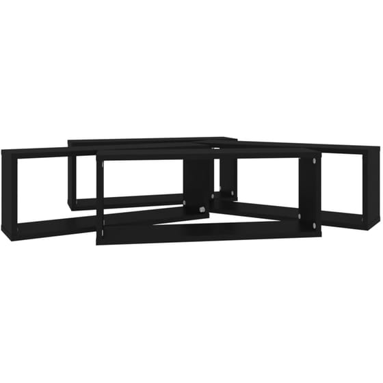 Ράφια Τοίχου VidaXL από Μοριοσανίδα 60x15 cm 4 Τμχ - Μαύρο image 6
