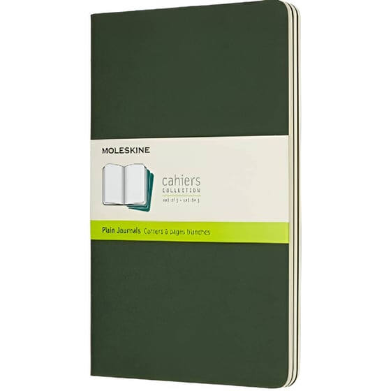 Σημειωματάριο Moleskine Plain Cahier Myrtle Green Large (3 Τεμάχια) image 0