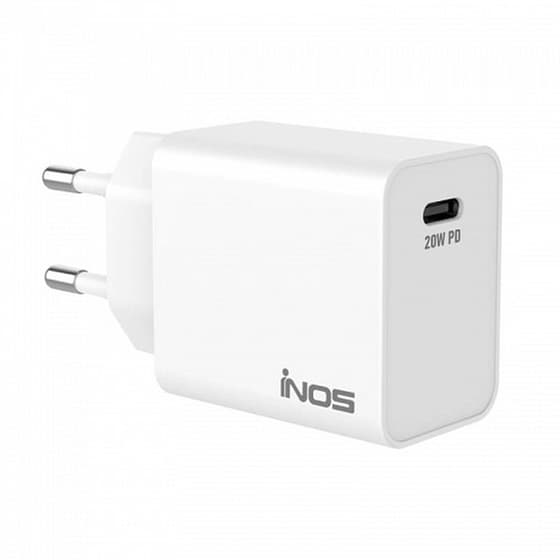 Φορτιστής Πρίζας Inos INOSNS-72305 USB-C 20 W - Λευκό image 0
