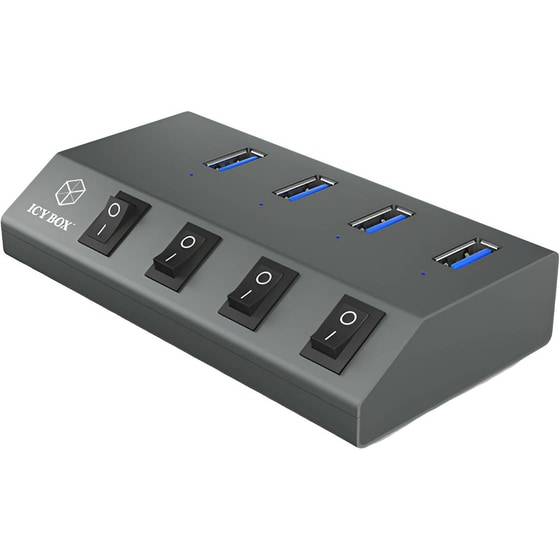 Icy Box IB-HUB1405 USB Hub 4-Port USB 3.0 συμβατό με USB-A image 1
