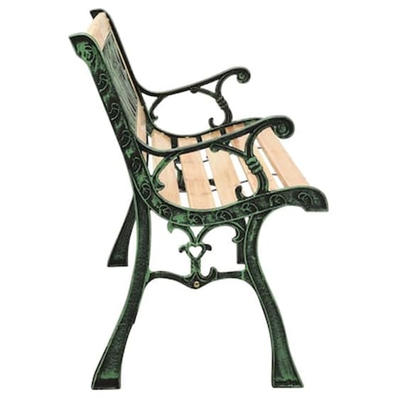 Παγκάκι Κήπου VidaXL από Χυτοσίδηρο και Μασίφ Ξύλο Ελάτης 122x54x73cm - Καφέ image 3