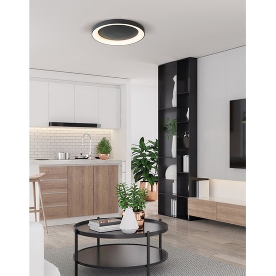 Φωτιστικό Πλαφονιέρα Led Dimmable Smart Wifi Homelighting Amaya 77-8154 - Μαύρο image 2