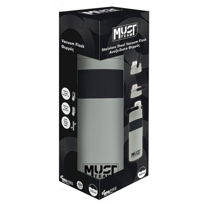 Θερμός Must Team Γκρι/Μαύρο 500 ml
