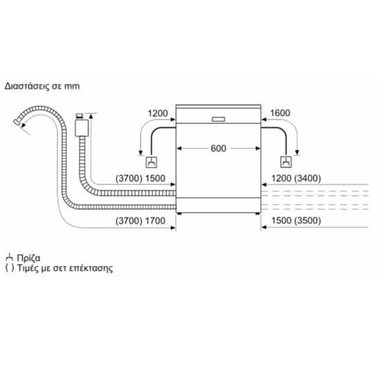 PITSOS DVF61X02 για 14 Σερβίτσια Πλήρως Εντοιχιζόμενο Πλυντήριο Πιάτων image 5