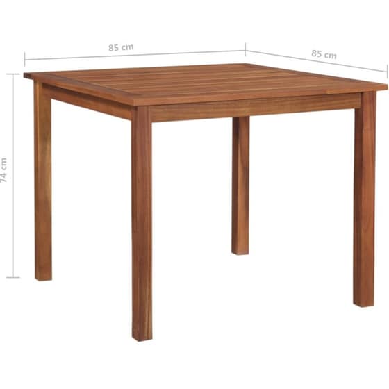 Τραπέζι Εξωτερικού Χώρου VidaXL από Ξύλο 85x85x74 cm - Καφέ image 3