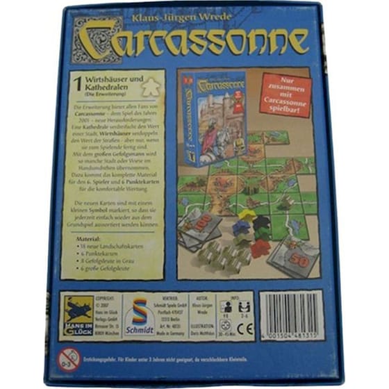 Επιτραπέζιο Παιχνίδι Hans Im Gluck Carcassonne 1 - Erweiterung, Wirtshäuser And Kathedrale (Γερμανική Έκδοση) image 2