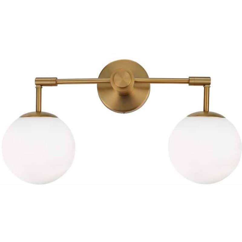 ACA DECOR Φωτιστικό Τοίχου Aca Thetis V360502w Brass από Μέταλλο/Γυαλί - Μπρονζέ/Λευκό