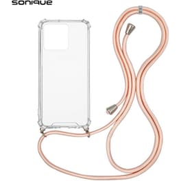Θήκη Realme C51/ Realme C53 - Sonique Armor Σιλικόνη Με Κορδόνι Ροζ Σατινέ - Clear