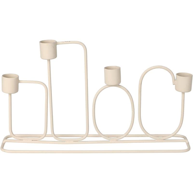 Κηροπήγιο Spitishop Κ-μ Warm Grey A98808250 Μεταλλικό 27x7x15cm - Εκρού