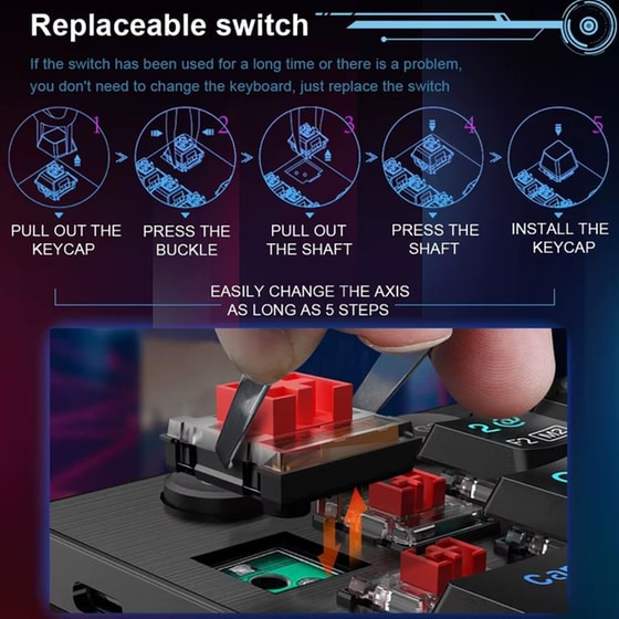 Redragon Sion K653 Gaming Μηχανικό Ενσύρματο USB Πληκτρολόγιο RGB Μαύρο (US) image 1