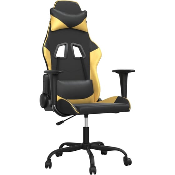 Καρέκλα Gaming VIDAXL 345401 με Ρυθμιζόμενα Μπράτσα από Τεχνητό Δέρμα - Μαύρο image 0