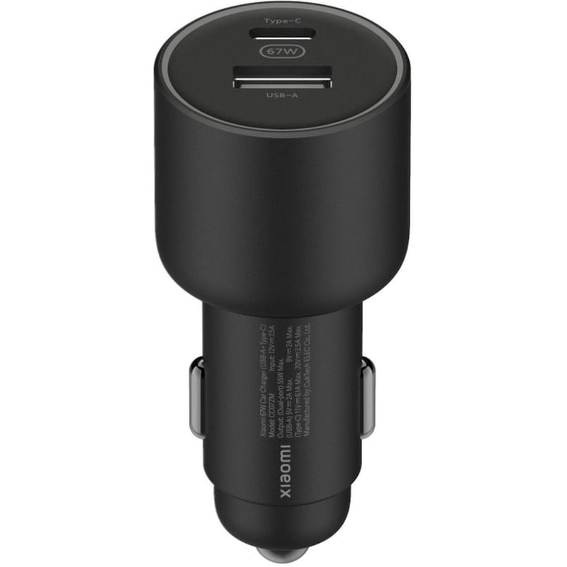 Φορτιστής Αυτοκινήτου Xiaomi BHR6814GL USB‑A, USB‑C 67 W - Μαύρο