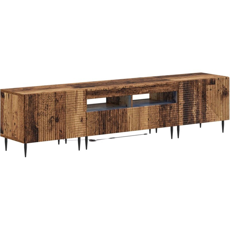 Έπιπλο Τηλεόρασης VidaXL με LED 3 τμχ 178 x 35 x 43 cm - Παλαιωμένο Ξύλο