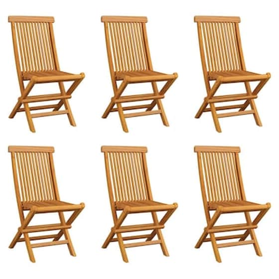 Καρέκλες Εξωτερικού Χώρου Vidaxl Πτυσσόμενες Μασίφ Ξύλο Teak 6 Τεμ. 47x60x89cm - Καφέ image 0