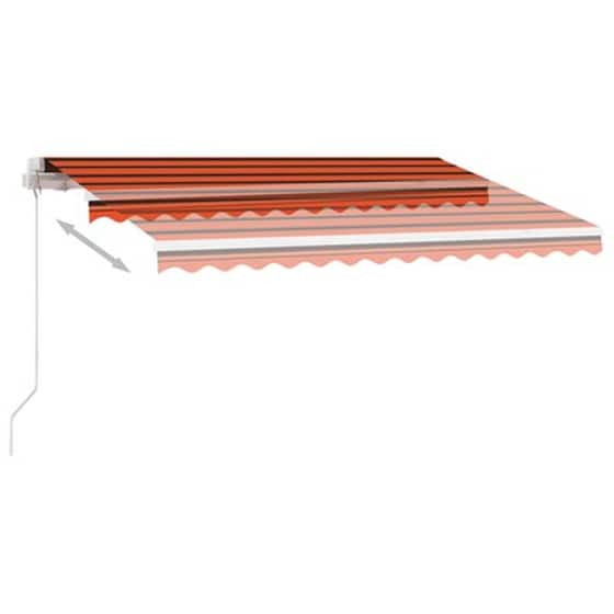 Τέντα Vidaxl Συρόμενη Χειροκίνητη με LED 300x250cm - Πορτοκαλί/Καφέ image 4