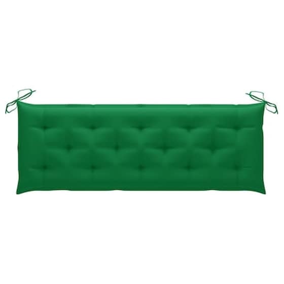 Παγκάκι Κήπου VidaXL Στοιβαζόμενο με Μαξιλάρι από Μασίφ Ξύλο Teak 159x57,5x90 cm - Πράσινο image 4