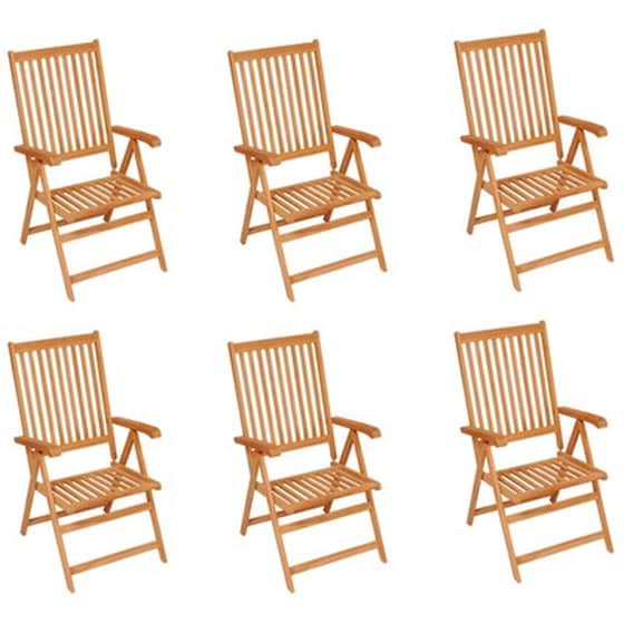 Vidaxl Καρέκλες Κήπου 6 Τεμ. Από Μασίφ Ξύλο Teak Με Μπεζ Μαξιλάρια image 2