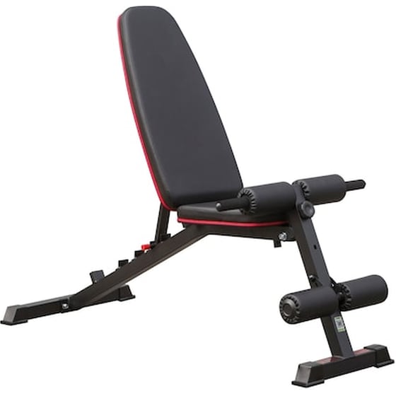 Ρυθμιζόμενος Πάγκος Γυμναστικής Amila DT30 146x67.5cm - Μαύρος/Κόκκινος image 0