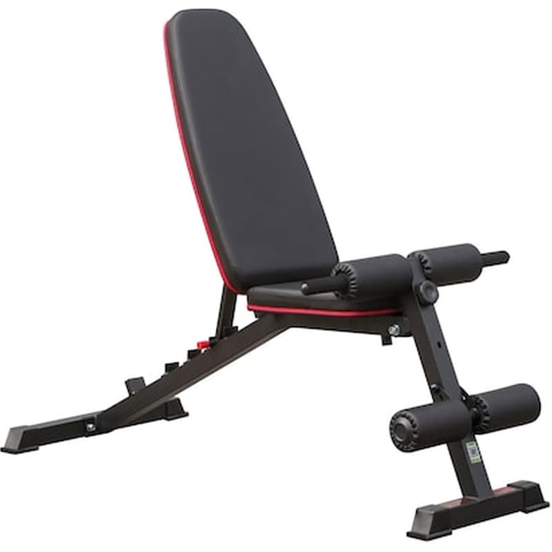 AMILA Ρυθμιζόμενος Πάγκος Γυμναστικής Amila DT30 146x67.5cm - Μαύρος/Κόκκινος