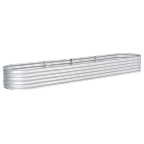 Vidaxl Ζαρντινιέρα Υπερυψωμένη Ασημί 400x80x44 Εκ. Γαλβανισμ. Χάλυβας image 4
