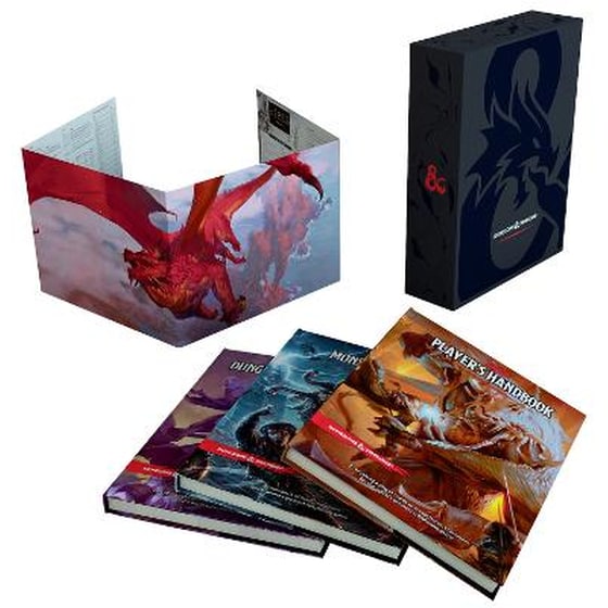 Dungeons & Dragons Core Rulebooks Gift Set (Special Foil Covers Edition with Slipcase, Player's Handbook, Dungeon Master's Guide, Monster Manual, DM Screen) image 0