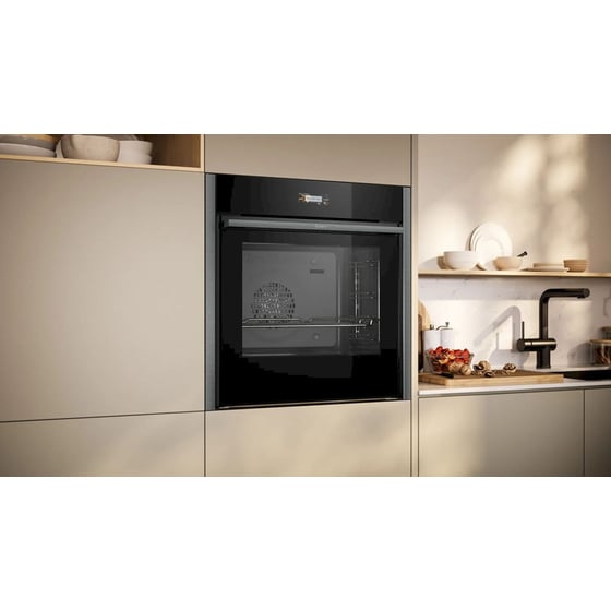 NEFF B54CR31G0 71 Lt Μαύρο Εντοιχιζόμενος Φούρνος Άνω Πάγκου image 5