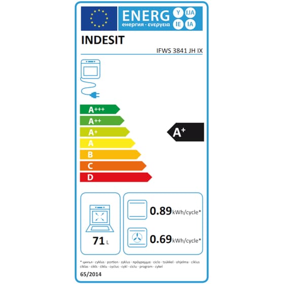 INDESIT AAR160C & IFWS3841JH 71 Lt Inox Eντοιχιζόμενο Σετ Φούρνος και Εστία image 3