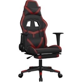 Καρέκλα Gaming VIDAXL 3143683 με Υποπόδιο από Τεχνητό Δέρμα - Μαύρο