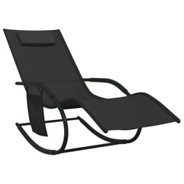Ξαπλώστρα VidaXL Κουνιστή από Ατσάλι 147x63x88 cm - Μαύρη