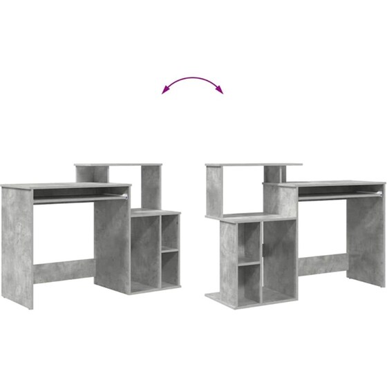 Γραφείο VidaXL από Επεξεργασμένο Ξύλο 120,5x44x88,5 cm - Γκρι Σκυροδέματος image 9