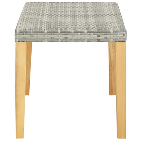 Παγκος Κήπου VidaXL από Συνθετικό Ρατάν / Μασίφ Ξύλο Ακακίας 120x40x40 cm - Γκρι image 3