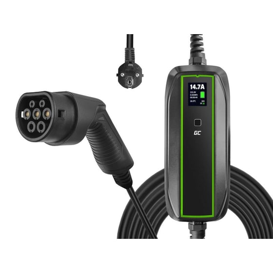 Φορητός Φορτιστής Αυτοκινήτου EV16 Greencell 6.5m 3.68 kW - Μαύρο image 1