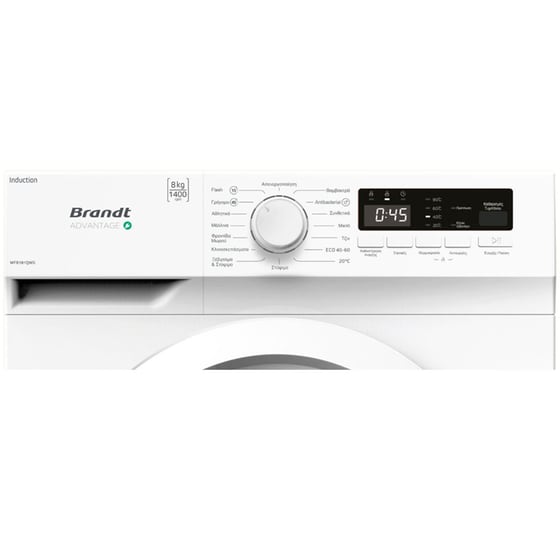 BRANDT WFB181QWG 8 kg 1.400 Στροφές Λευκό Πλυντήριο Ρούχων image 2