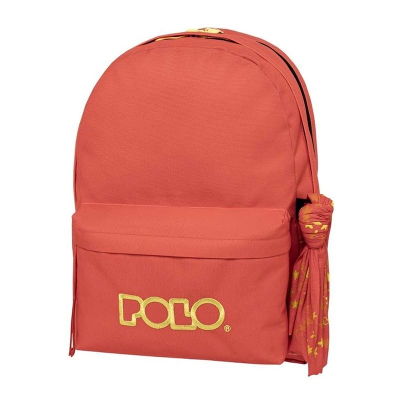 Τσάντα Polo Πλάτης Original Double Scarf Κοραλλί-Κίτρινο