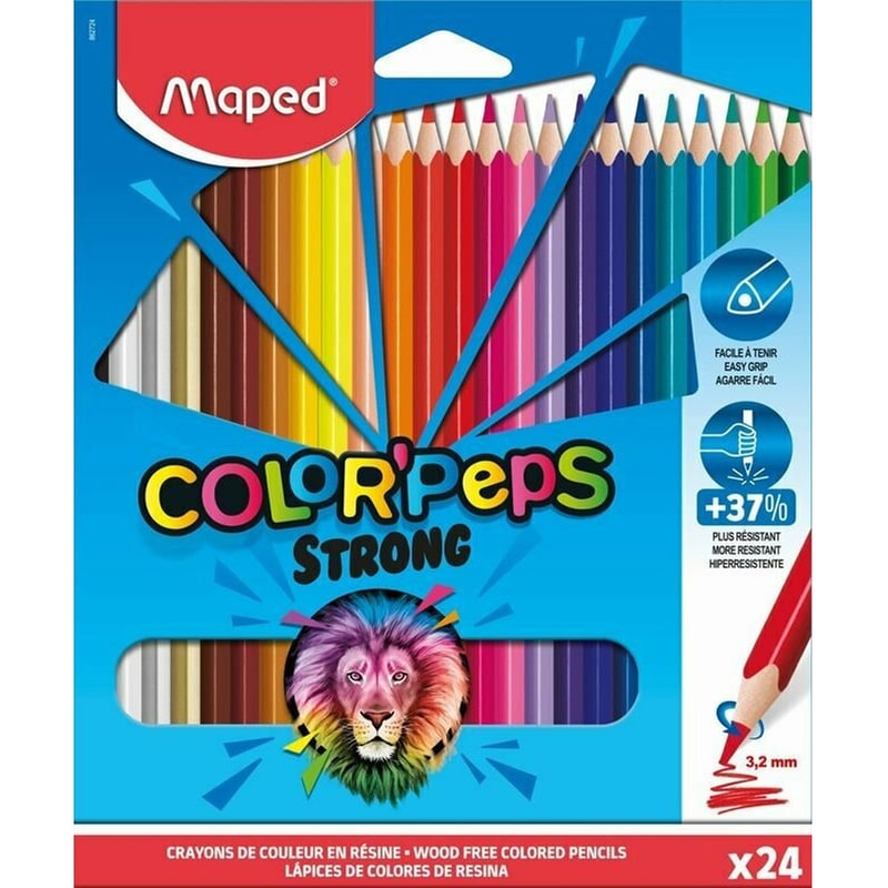 MAPED Ξυλομπογιές 24 Χρώματα Strong