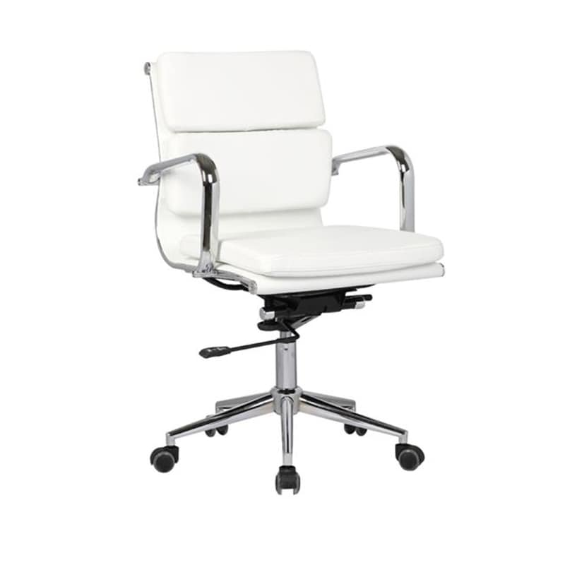 Καρέκλα Γραφείου Woodwell BF4801 από Τεχνητό δέρμα – Λευκή