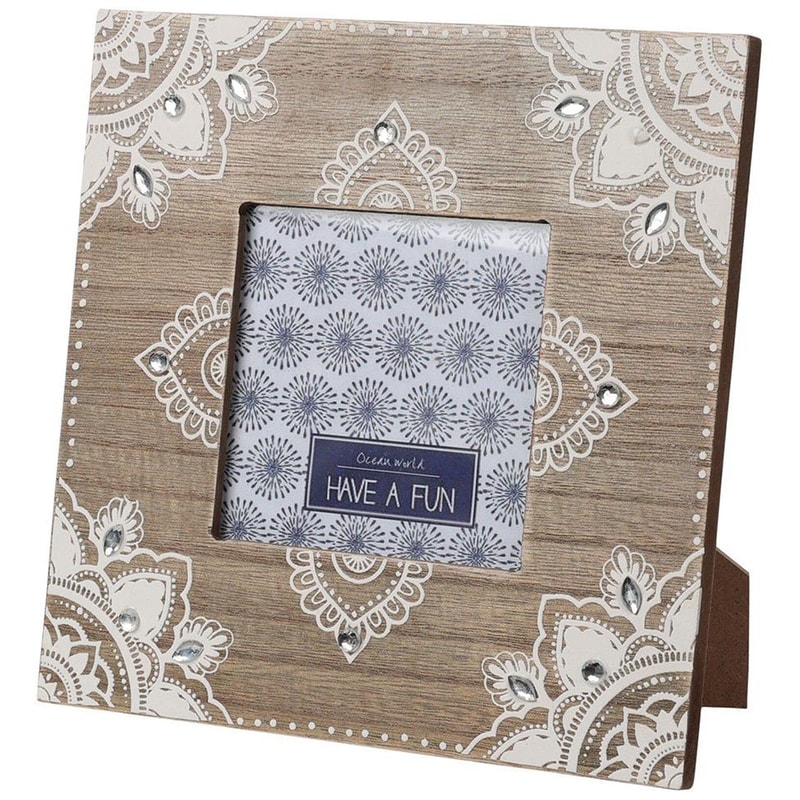 Κορνίζα Spitishop από MDF 10x10 cm - Εκρού