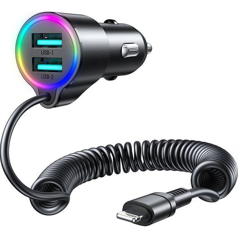 JOYROOM Φορτιστής Αυτοκινήτου Joyroom Jr-cl25 2x USB + Lightning Cable
