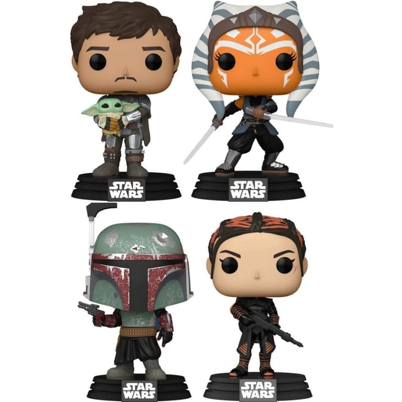 FUNKO Funko Pop! Star Wars - Mandalorian with Grogu, Ashoka, Boba Fett Fennec Shand 4-Pack