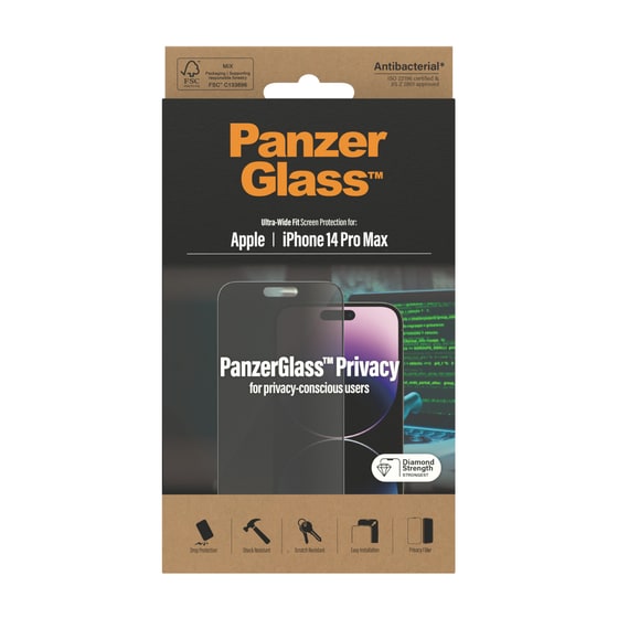 Προστατευτικό οθόνης Apple iPhone 14 Pro Max - PanzerGlass Privacy Glass image 3