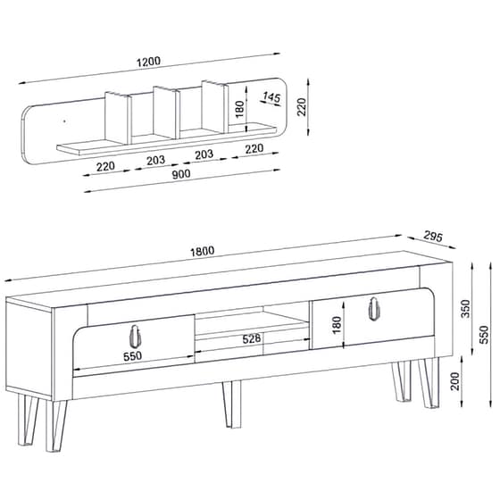 Έπιπλο Τηλεόρασης 24Mall Ortigia από Μοριοσανίδα 180x29.5x55 cm - Σκούρο Καφέ image 6