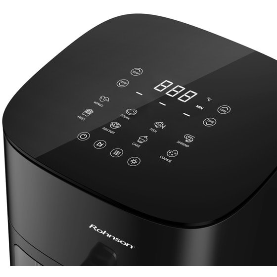 ROHNSON R-2856 με Αποσπώμενο Κάδο 1800 W 7 L Μαύρο Φριτέζα Αέρος image 3