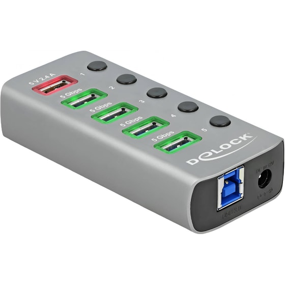 DeLock 63262 USB Hub 5-Port USB 3.2 συμβατό με USB-A image 0