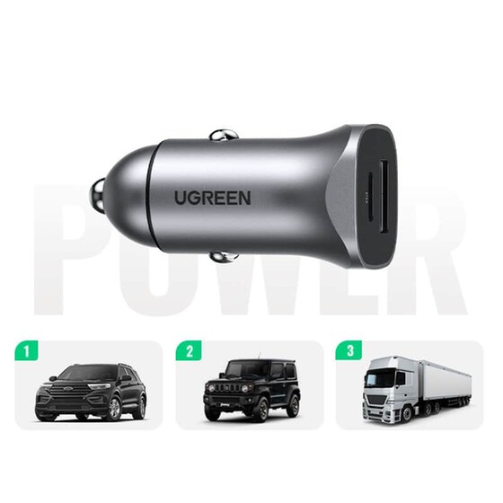 Αντάπτορας Φόρτισης UGREEN 18W PD+USB QC3.0 image 3