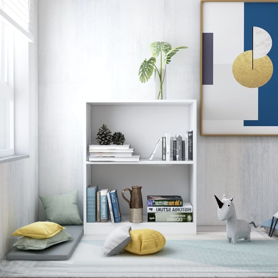 Βιβλιοθήκη VidaXL από Μοριοσανίδα 60x24x76cm - Λευκή image 2