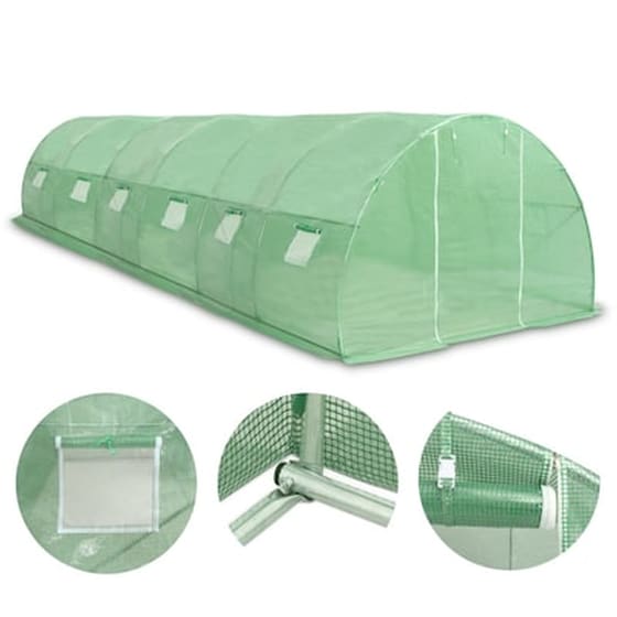 Vidaxl Θερμοκήπιο 27 Μ² 900 X 300 X 200  Εκ. Με Βάση Από Χάλυβα image 2